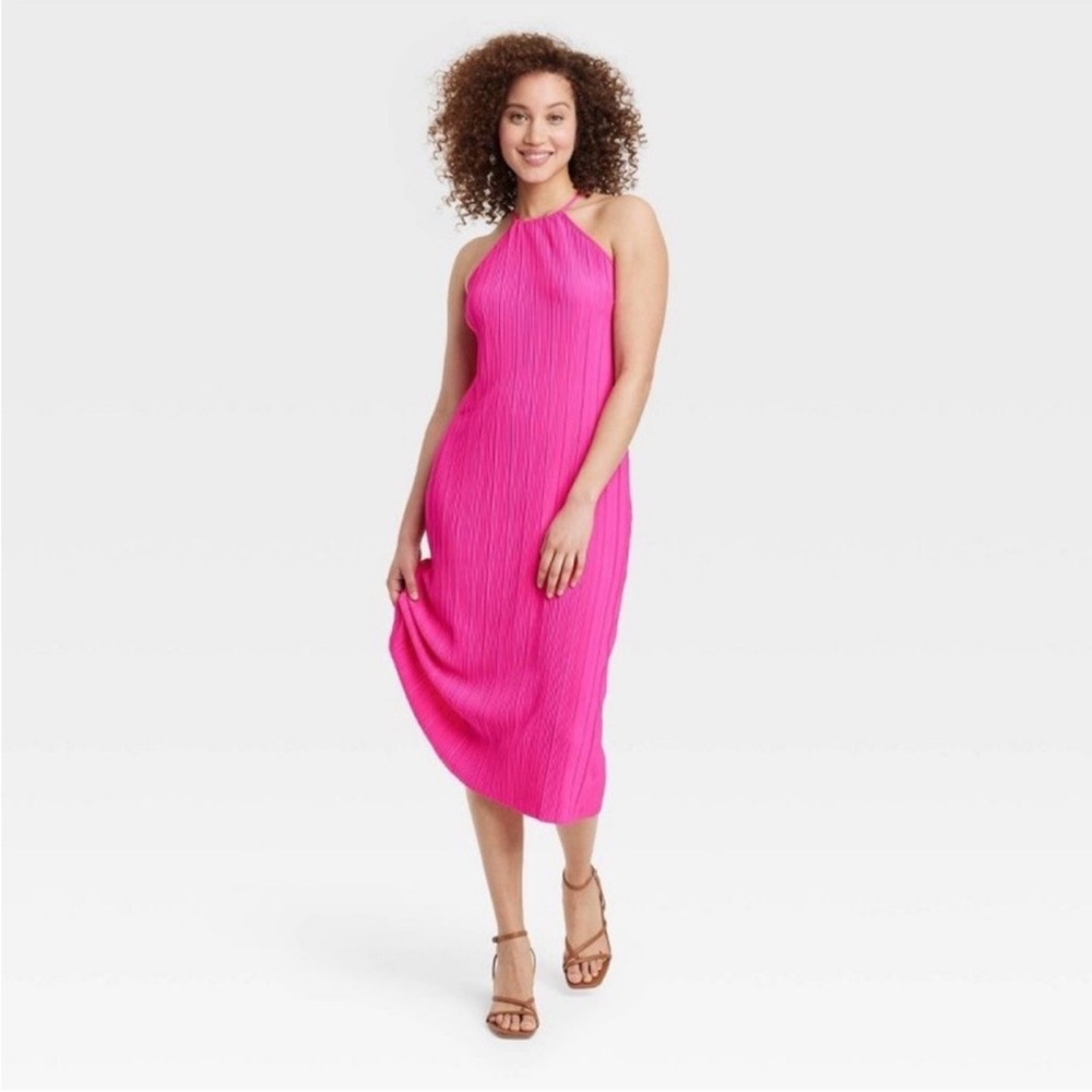 NWOT A New day Plise midi shift dress size small - Picture 3 of 8